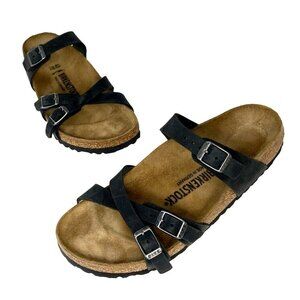 Birkenstock franca black oiled leather size 40 NWOB